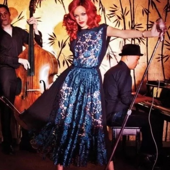 Vionnet dress metallic blue lace silk 8 - Picture 1 of 8